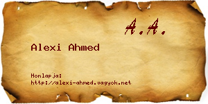 Alexi Ahmed névjegykártya